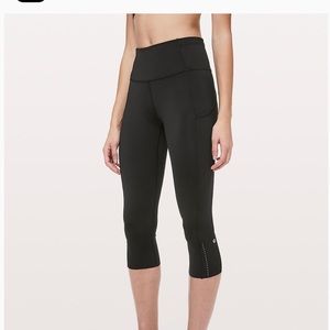 Lululemon Fast & Free Black Nulux Crop Leggings